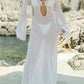 Cutout Slit Long Sleeve Cover-Up