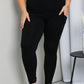 Zenana Ready to Roll Full Size Wide Waistband Pocket Leggings in Black