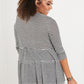 Doe & Rae Full of Love Full Size Striped Tiered Top
