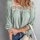 Crochet Trim Cutout Babydoll Blouse