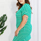 Zenana Springtime Sunshine Full Size Striped T-Shirt Dress