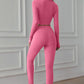 Zip Up Cropped Top and Leggings Yoga Set