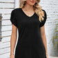 V-Neck Twisted Short Sleeve T-Shirt