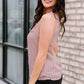 Swiss Dot Lace Detail Plunge Tank