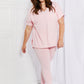 Zenana Self Love Full Size Brushed DTY Microfiber Lounge Set in Dusty Pink