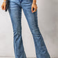 Vintage Wash Flare Jeans with Pockets