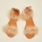 Cape Robbin Drama Queen Feather Trim Sandals