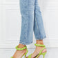 Cape Robbin Faux Leather Scrunchy Strap Heels in Green