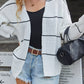 Striped Open Front Cardigan Sweater