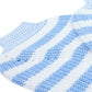 Striped Rib-Knit Lantern Sleeve Cardigan