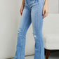 Zenana Distressed Flare Jeans