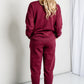 Zenana Full Size Sweatshirt and Joggers Lounge Set with Pockets in Dark Burgundy