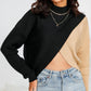 Two-Tone Drop Shoulder Knit Top