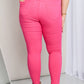 YMI Jeanswear Kate Hyper-Stretch Full Size Mid-Rise Skinny Jeans in Fiery Coral