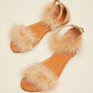 Cape Robbin Drama Queen Feather Trim Sandals