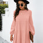 Balloon Sleeve Keyhole Tiered Dress