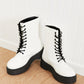 Weeboo Big Steps Platform Combat Boots in White