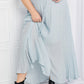 Sweet Lovely by Jen Full Size Leaps and Bounds Slit Maxi Skirt in Misty Blue