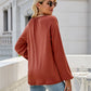 V-Neck Raglan Sleeve Ruched Detail Top