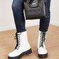 Weeboo Big Steps Platform Combat Boots in White