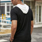 Contrast Drawstring Short Sleeve Hoodie