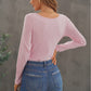 Contrast Lace Button Up Top