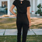Belted V-Neck Jogger Jumpsuit