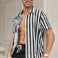 Striped Animal Short Sleeve Shirt