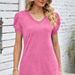 V-Neck Twisted Short Sleeve T-Shirt