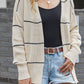 Striped Open Front Cardigan Sweater