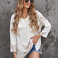 Star Print Waffle Knit Side Slit Top