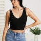 White Birch Sense of It All Full Size Cropped V-Neck Tank Top