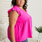 Cotton Bleu At The Summit Full Size Airflow Babydoll Top