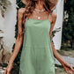Spaghetti Strap Keyhole Drawstring Romper