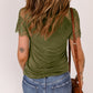 Spliced Lace V-Neck Tee Shirt