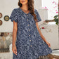 Animal Print Button Front Flutter Sleeve Dress