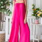 Veveret Pocketed Spaghetti Strap Wide Leg Jumpsuit
