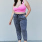 YMI Jeanswear Full Size Acid Wash Elastic Waist Jogger Jeans