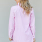 Zenana Striped Shirt and Shorts Loungewear Set