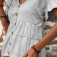V-Neck Flounce Sleeve Tiered Top