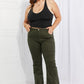 Zenana Clementine Full Size High-Rise Bootcut Jeans in Dark Olive