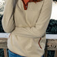 Contrast Quarter-Snap Long Sleeve Sweatshirt