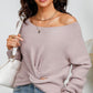Twisted Boat Neck Knit Sweater