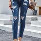 Distressed Hem Detail Skinny Jeans