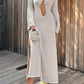 Cutout Slit Long Sleeve Cover-Up