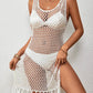Cutout Wide Strap Cover Up with Tassel