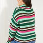 Davi & Dani Midwest Full Size Striped Turtleneck Sweater