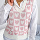 Two-Tone Heart Pattern Sweater Vest