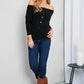 Culture Code Buttoned Off-Shoulder Ribbed Top