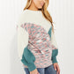 Davi & Dani On the Slopes Full Size Color Block Sweater